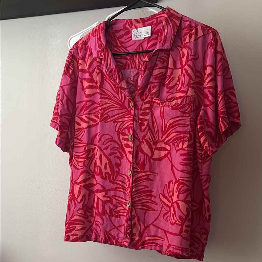 Women's Pink Tropical Print Set